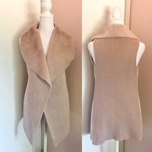 Soft and Luxurious Fur Lined Suede Dusty Pink Vest